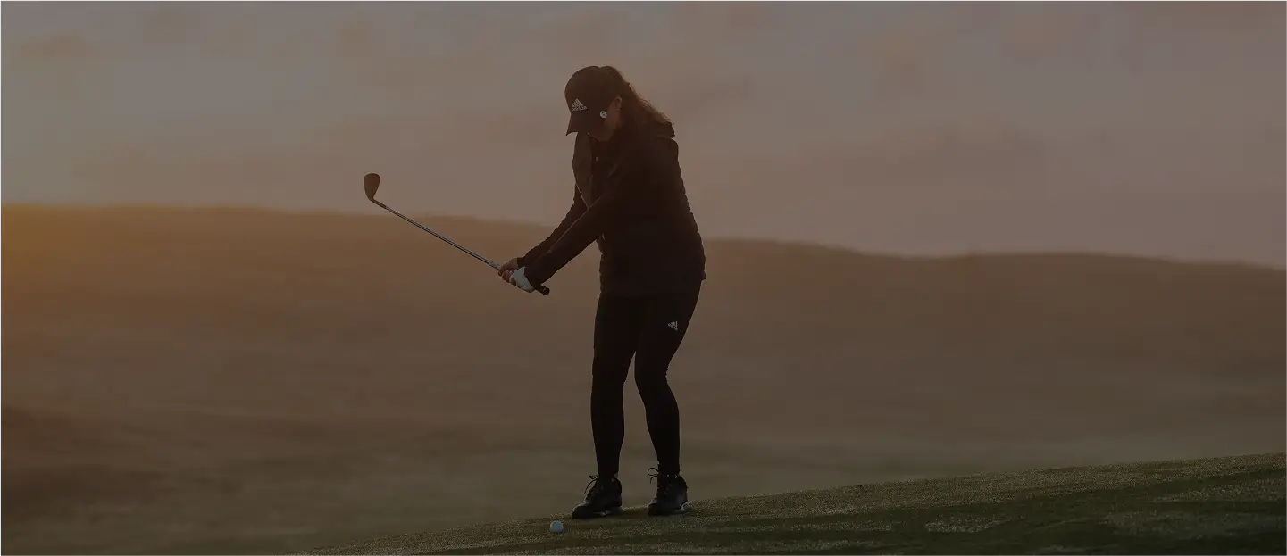 Golfer Tees Off Trevose Sunset