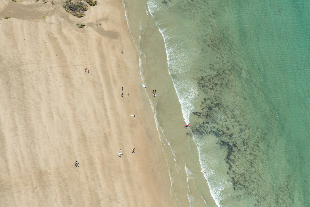 Aerial View Of Polzeath Beach